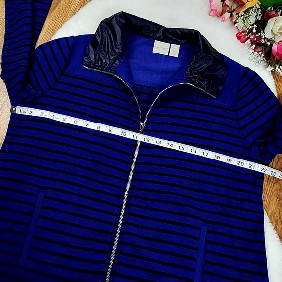 Chicos Zenergy blue and black striped full-zip jacket - Picture 6 of 12